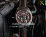Tudor Fastrider Black Shield 40MM Replica Watch Black and Red Leather Strap